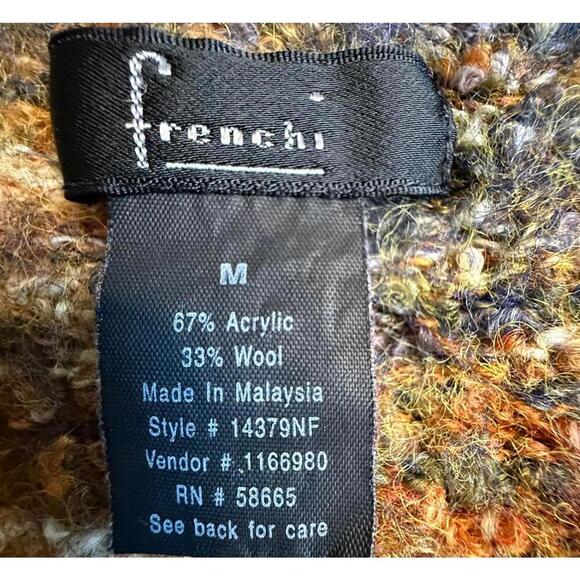 Frenchi Wool Blend Multicolor Knit Belted Sweater Dress Women’s M - Picture 5 of 5